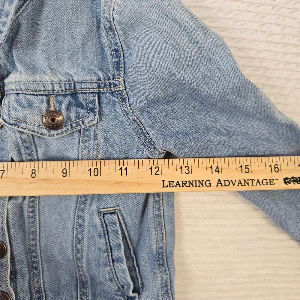 OshKosh Bgosh Girls Light Wash Denim Trucker Jacket Size 6 6x Blue CottonStretch